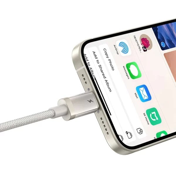Titanium Alloy Fast Charging Cable Usb To Ip 2.4a 1m Galaxy Titanium Gold