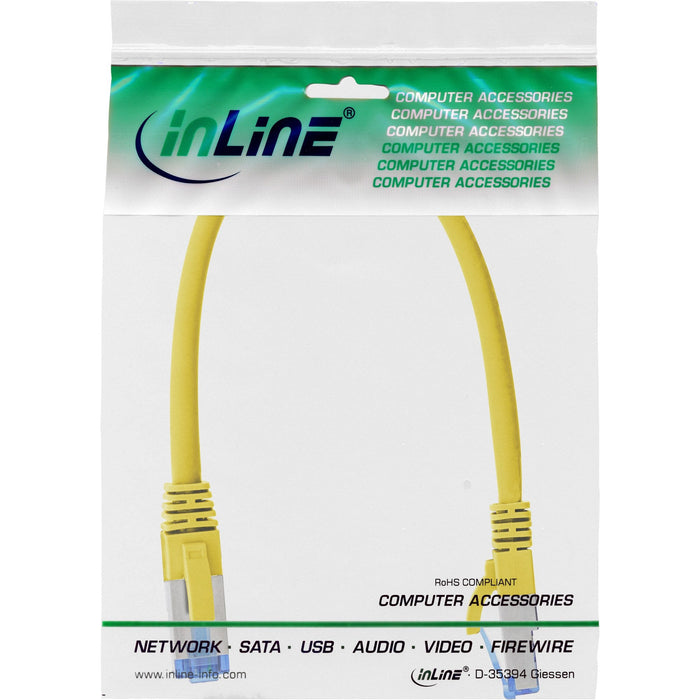 Cable De Red Inline S/Ftp Pimf Cat.6a Libre De Halógenos 500mhz Amarillo 0.25m