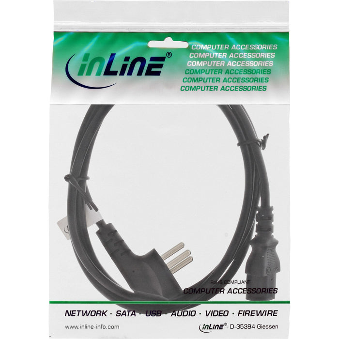 Cable De Alimentación Inline, Enchufe De Israel Según Iec, Negro, 3,0 M