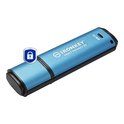 EAN 0740617329162 - Kingston Technology IronKey Vault Privacy 50 unidad flash USB USB tipo A 3.2 Gen 1 (3.1 Gen 1) Negro, Azu imagen 2