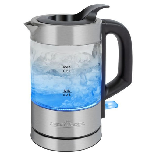 EAN 4006160012286 - ProfiCook PC-WKS 1228 G tetera eléctrica 0,5 L 1100 W Acero inoxidable, Transparente imagen 1
