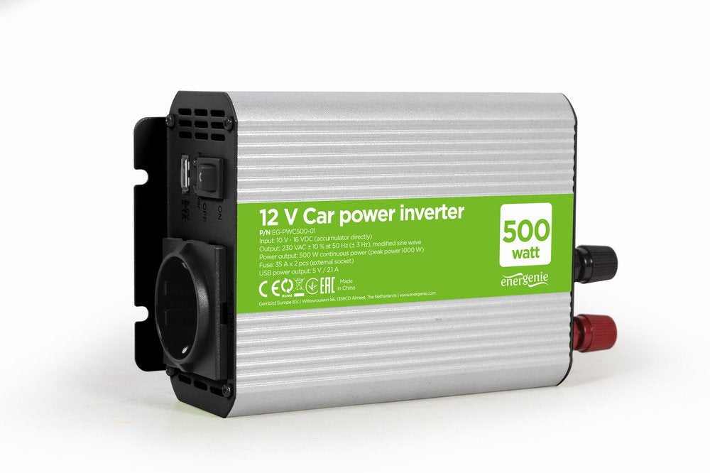 EAN 8716309119436 - Gembird EG-PWC500-01 adaptador e inversor de corriente Auto 500 W Gris imagen 1