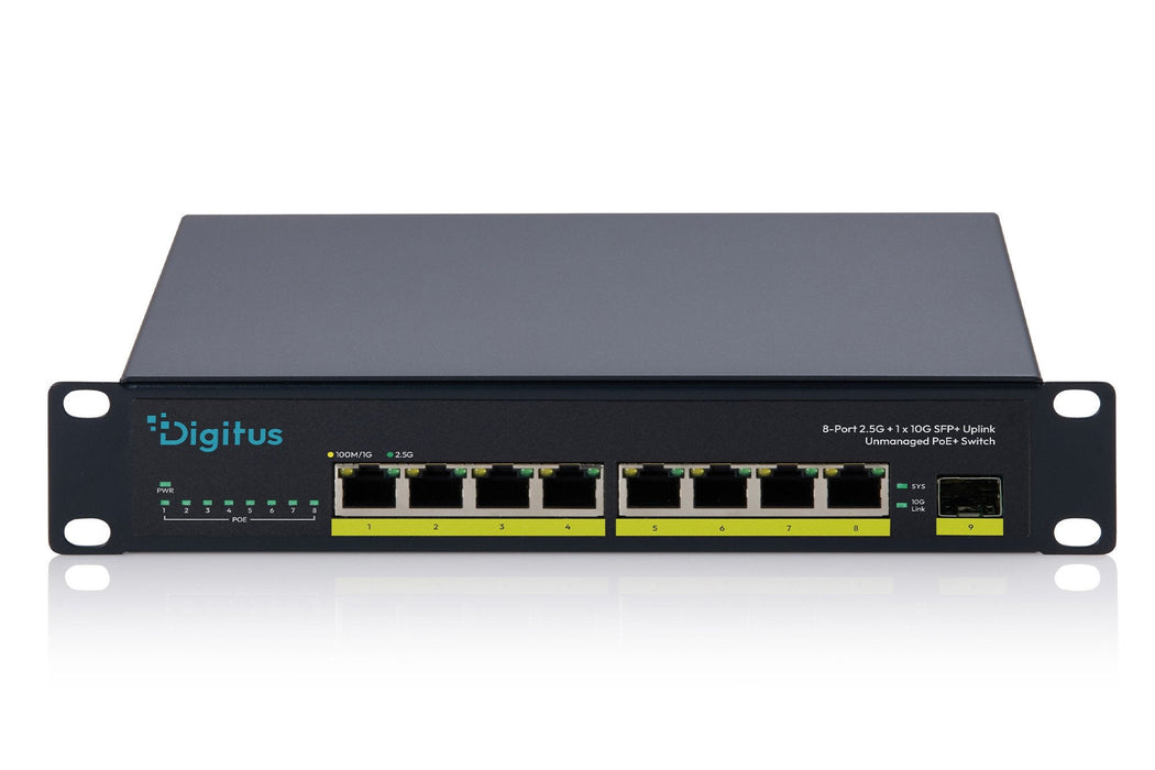 Digitus Switch 8-Port 10" Gigabit Unmanaged 80w Poe+ Negro