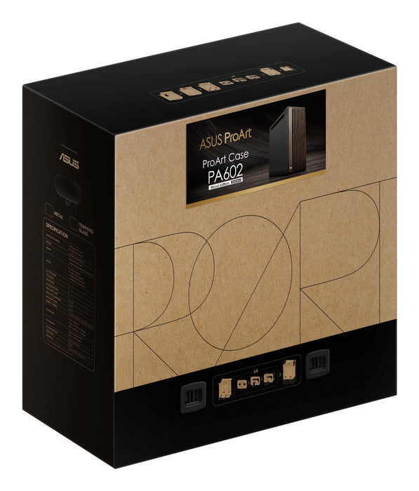 Caja  Pc Asus Geh Proart Pa602 Walnut Wood Metal Pwm Modern Negro