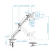 EAN 8433281010673 - TooQ DB4032TNR-W soporte para monitor 81,3 cm (32") Escritorio Blanco imagen 6
