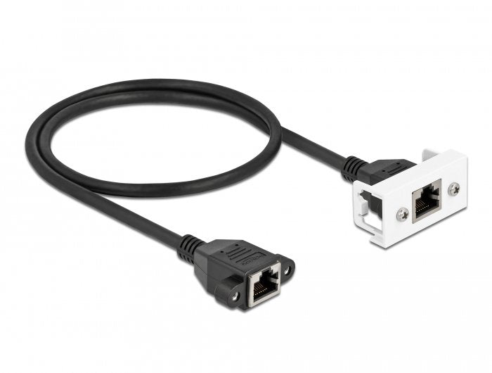 Delock Netzwerk Verlängerungscable Für Easy 45 Modul S Ftp Rj45 Buchse Zu Rj45 Buchse Cat.6a 50 Cm Schwarz   Weiss