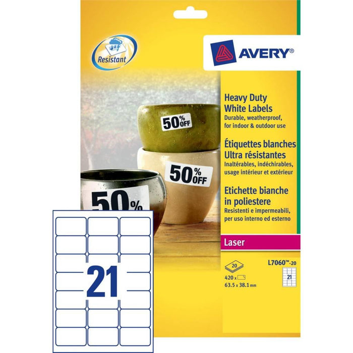 EAN 5014702109256 - Avery L7060-20 etiqueta de impresora Etiqueta para impresora autoadhesiva imagen 1