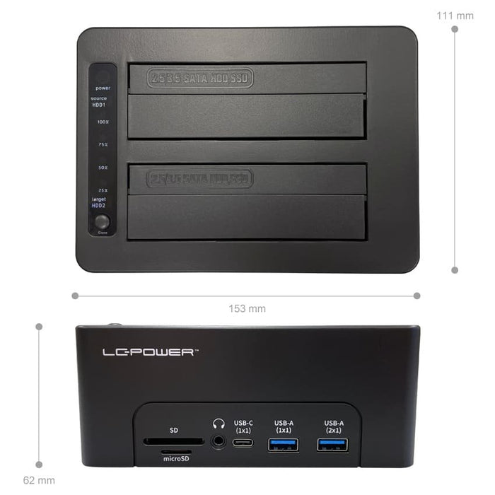 EAN 4262443280227 - LC-Power LC-DOCK-C-MULTI-HUB base de conexión para disco duro USB 3.2 Gen 2 (3.1 Gen 2) Type-C Negro imagen 2