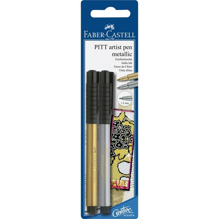 EAN 4005401673965 - Faber-Castell 167396 rotulador de punta fina Oro, Plata 2 pieza(s) imagen 1