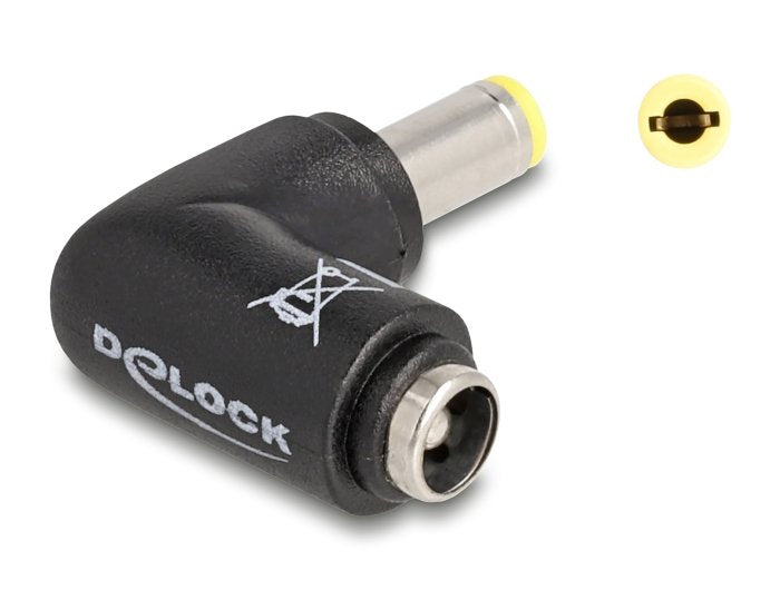 Delock 80795 Adaptador De Cc De 5,5 X 2,5 Mm Macho A 5,5 X 2,5 Hembra En Ángulo De 90