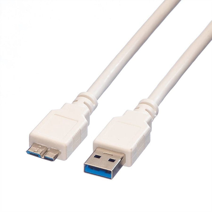 Value Usb 3.2 Gen 1 Cable, A St - Micro B St, Wei, 0,15 M