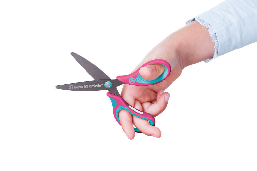 Tijera Pelikan Griffix Universal Corte Recto Azul, Rosa