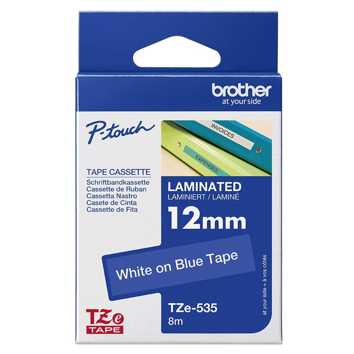 EAN 4977766686471 - Brother TZE-535 cinta para impresora de etiquetas Blanco sobre azul imagen 3