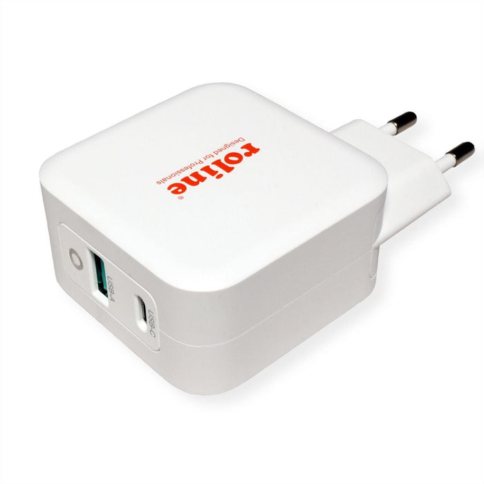 Usb Charger Con Euro-Conector Macho 2 Port (Tipo A Qc3.0 Tipo C Pd) 65w
