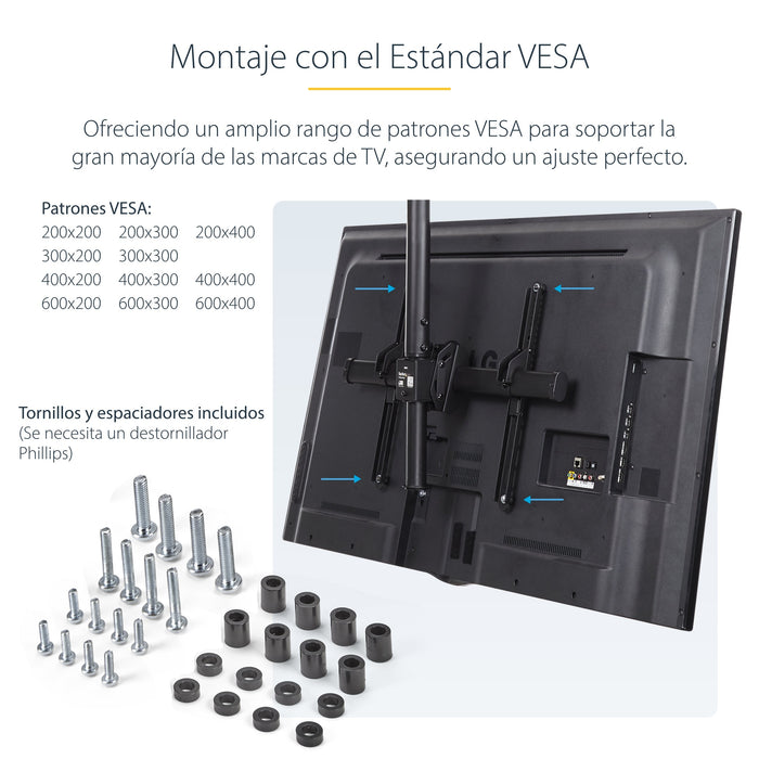 EAN 0065030865470 - StarTech.com FLATPNLCEIL soporte para pantalla de señalización 190,5 cm (75") Negro imagen 13