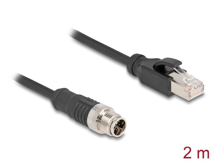 Delock 80867 Cable M12 Codificado X 8 Pin Macho A Rj45 Macho Pvc 2 M