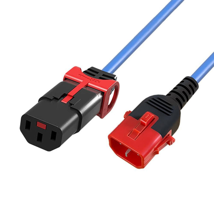 Powercord C13 Iec Lock+ - C14  Iec Lock Dual Locking Blue