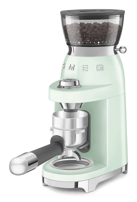 Molinillo De Café Smeg Cgf03pgeu, 15 Grados De Molienda, Depósito De 240 G, 150 W, Verde Claro.