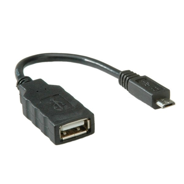 Cable Roline Usb 2.0  Usb 2.0 Typ Micro B - Typ A Bu, Otg, 0,15 M