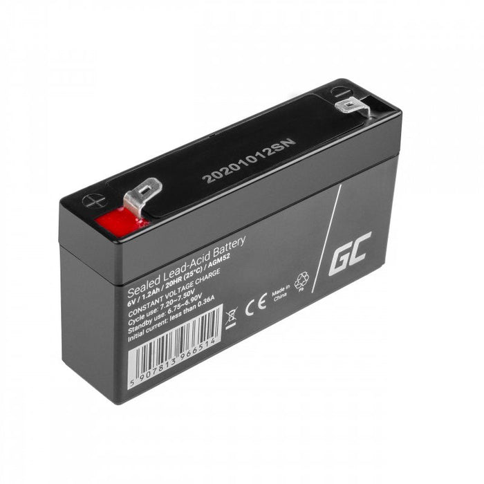 Green Cell Batería Agm De Plomo Ácido Agm Vrla 6v 1.2ah Para Juguetes Y Alarmas