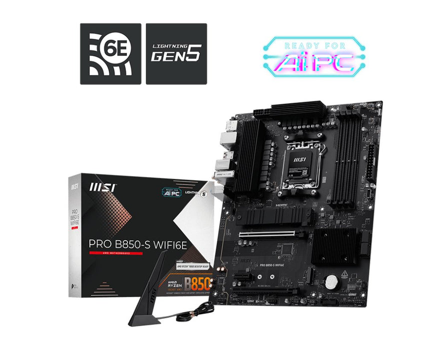 EAN 4711377365338 - MSI PRO B850-S WIFI6E placa base AMD B850 Zócalo AM5 ATX imagen 2