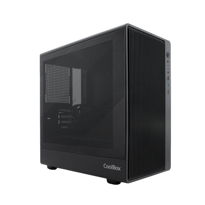 Coolbox Caja Microatx Gm350 Darkface Gpu Max 315mm Cristal Templado Liquida 240mm Usb-C Negra