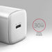 EAN 8595247908322 - Axagon ACU-PD30W wall charger 1x QC3.0/AFC/FCP/PD type-C 30W white Teléfono móvil, Smartphone, Reloj inte imagen 2