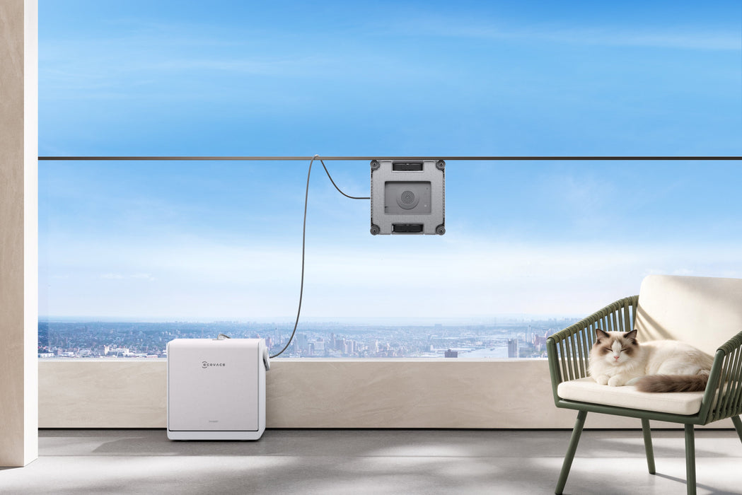 Ecovacs Winbot W2s Pro Omni Window Cleaning Robot,Auto Spray,Smart Path Planning,White+Portable Station