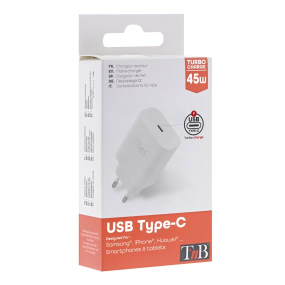 Tnb Cargador 1 Usb-C Power Delivery Wall Charger 45w - White