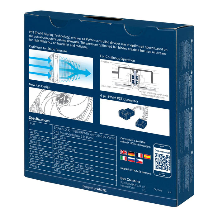EAN 4895213701358 - ARCTIC P12 PWM PST CO Carcasa del ordenador Ventilador 12 cm Negro imagen 6