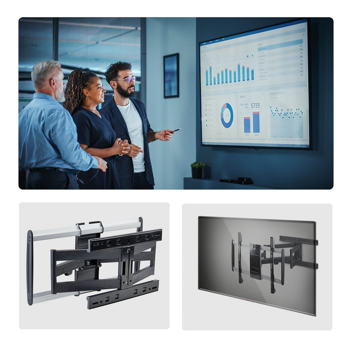 Startech.Com Ultraflache Vollbewegliche Tv-Soporte De Pared Fur Bildschirme Bis 65 Zoll Und 45 Kg Vesa 600x400 Flaches Design