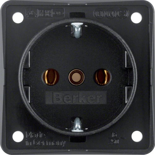 Berker 09418505 Steckdose Schuko Integro Modul Schwarz Matt
