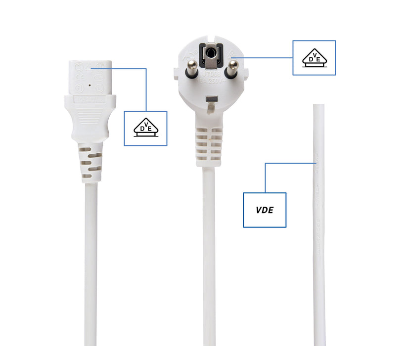 EAN 8716309026666 - Gembird PC-186W-VDE cable de transmisión Blanco 1,8 m CEE7/4 imagen 3