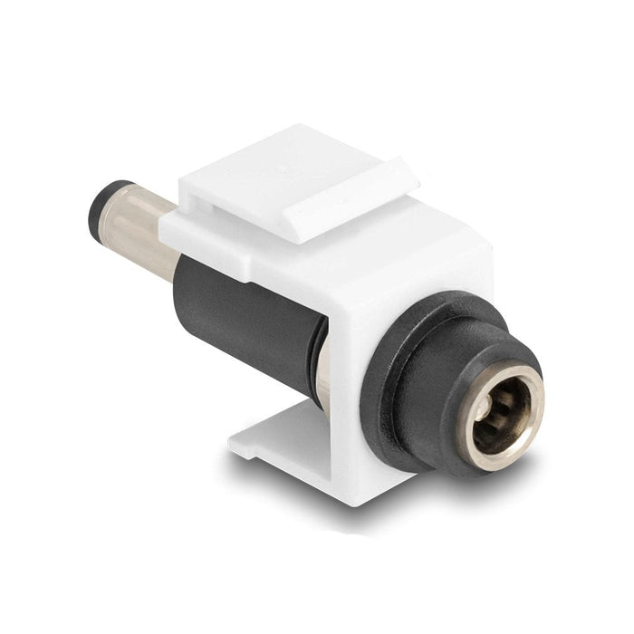 Delock 84175 Módulo Keystone Dc 5,5 X 2,1 Mm Hembra A Cc 5,5 X 2,5 Mm Macho Blanco