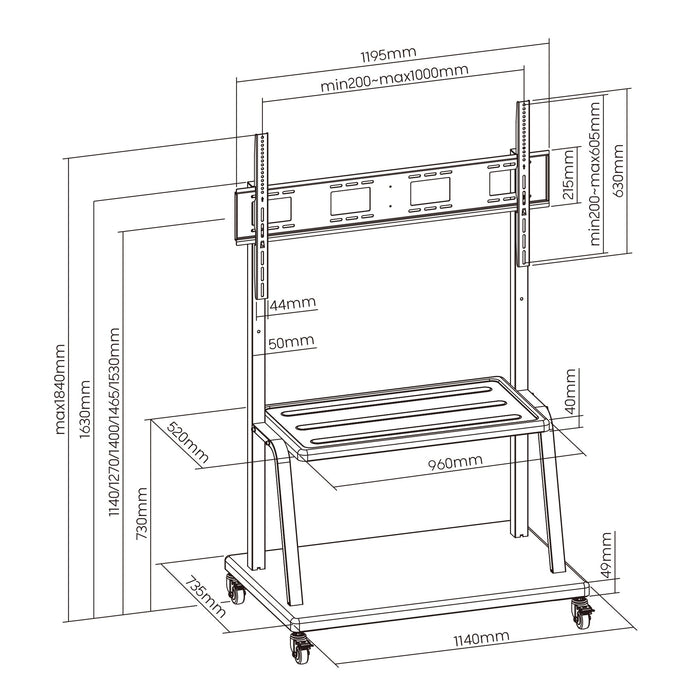 EAN 8052101433623 - Ewent EW1541 soporte para pantalla de señalización 3,05 m (120") Negro imagen 3