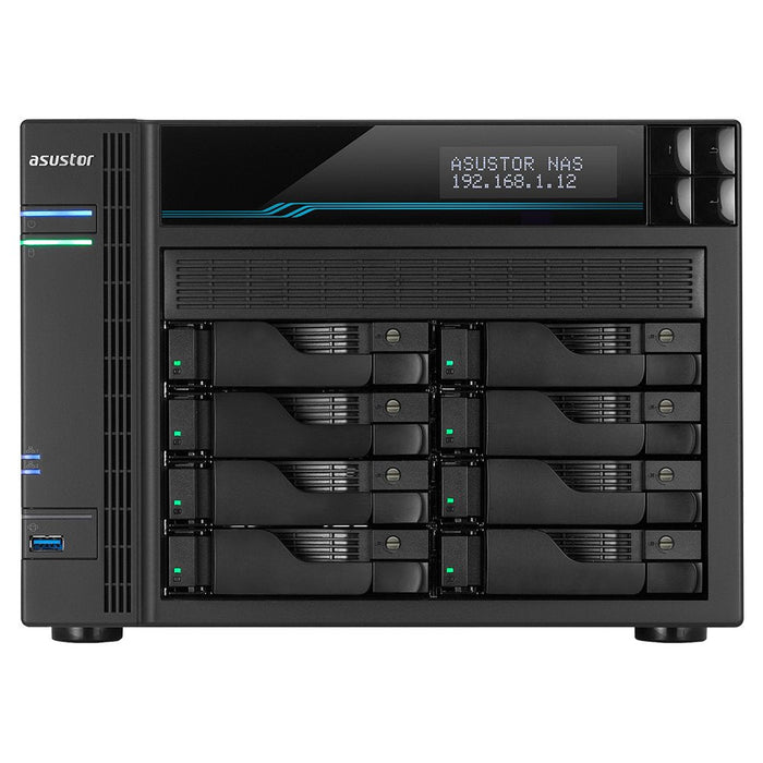 Servidor Nas Asustor As6510t 10 Bahias Atom C3538 Quad Core Denverton 2.1ghz 8gb 2x2.5gbe  2x10gbe Raid 0,1 Jbod Sata6gb Usb 3.0