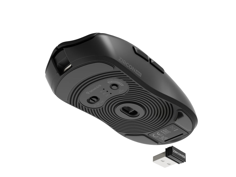 EAN 5901969443943 - GENESIS Zircon 500 ratón Juego mano derecha RF Wireless + Bluetooth + USB Type-C Óptico 10000 DPI imagen 2