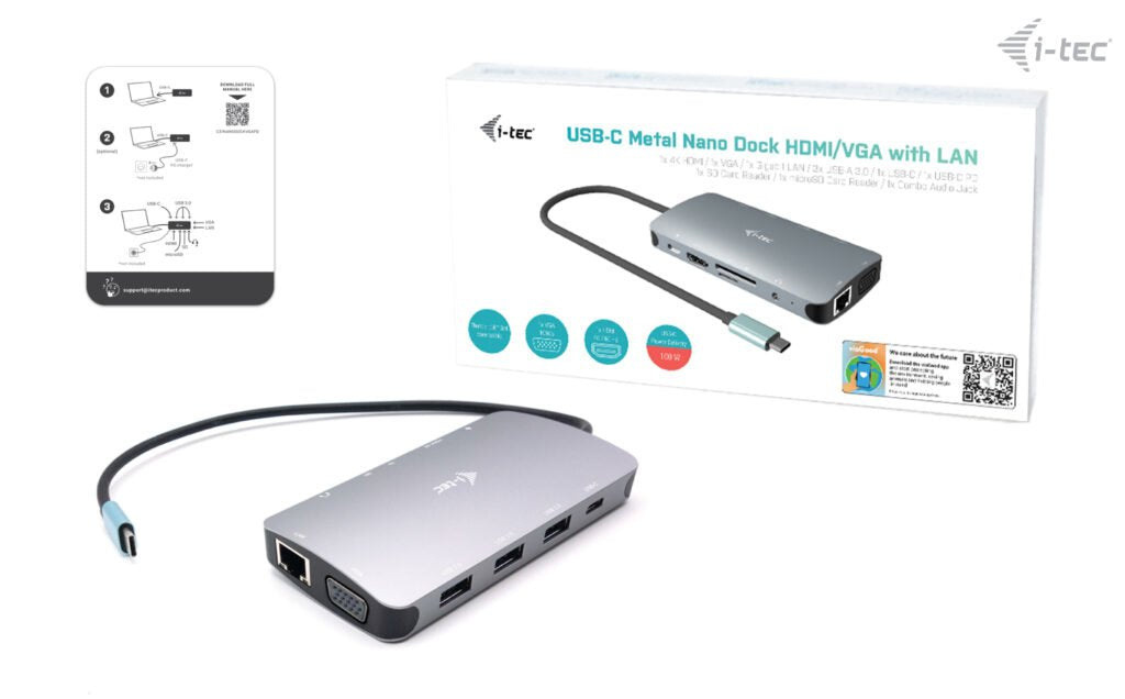 EAN 8595611703331 - i-tec Metal C31NANODOCKVGAPD base para portátil y replicador de puertos Alámbrico USB 3.2 Gen 1 (3.1 Gen  imagen 7