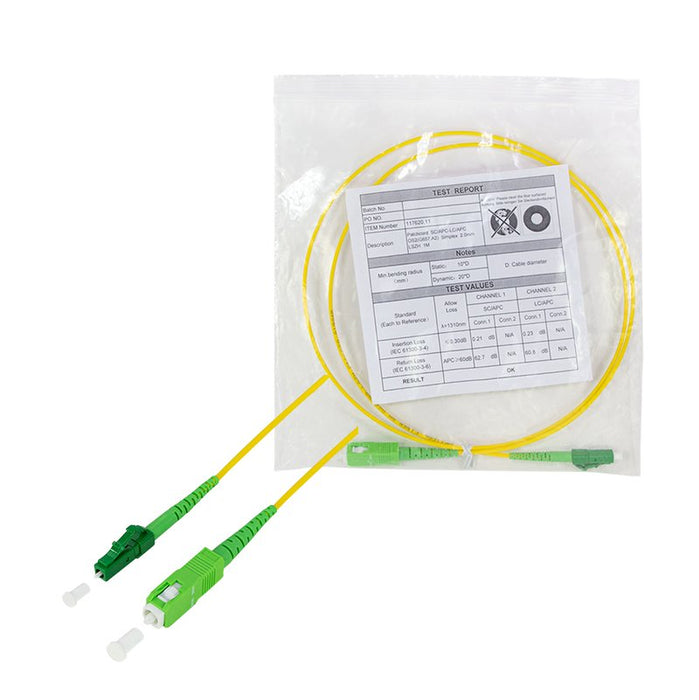 Logilink Fiber Simplex Patch Cord, Os2 Sm G.657.A2, Sc Apc To Lc Apc, 1 M