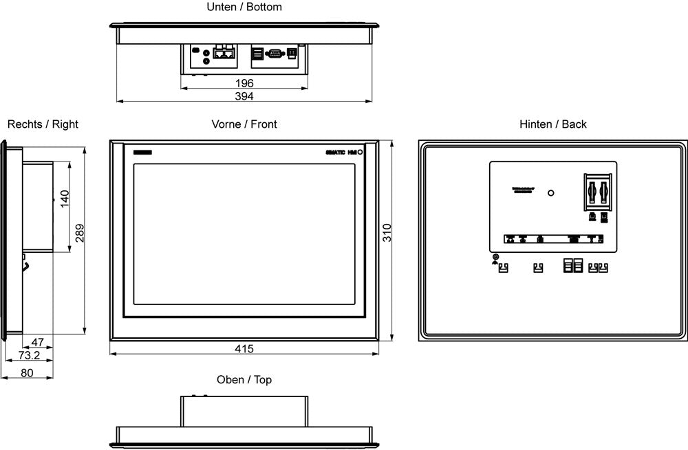 Siemens Hmi Tp1500 Comfort Panel Touchbed 6av2124-0qc13-0ax0 - 38,1 Cm - 15"