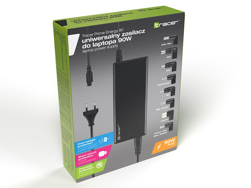 EAN 5907512857656 - Tracer Prime Energy 90 adaptador e inversor de corriente Universal 90 W Negro imagen 7