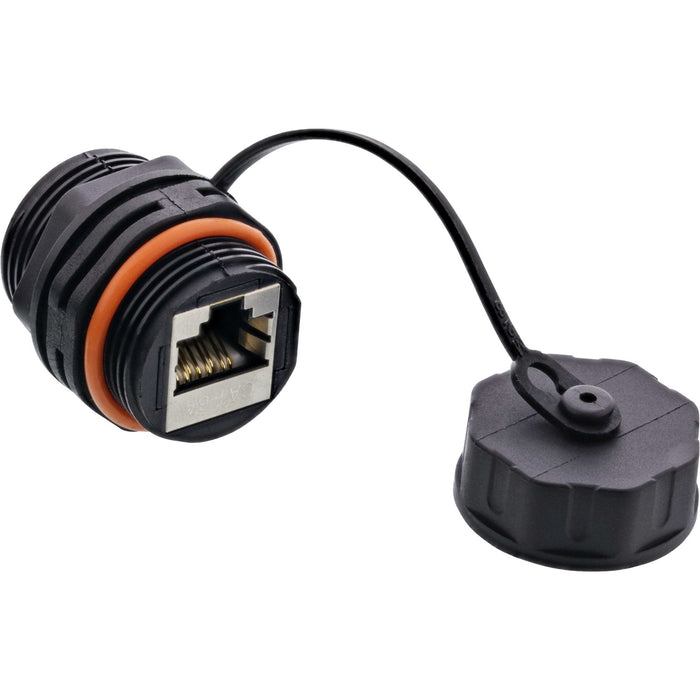 Conector De Cable De Red  Inline Cat.6a, Resistente Al Agua Ip68, Conector Para Aplicaciones Industriales, Con Tapa Antipolvo