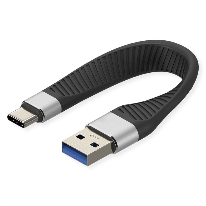 Roline Usb 3.2 Gen 2 Silikoncable C-A St St 10gbit S Emark Schwarz 11cm