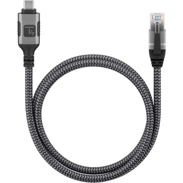 EAN 8059018369700 - Techly ICOC U3C-RJ45-010 cable de red Plata, Negro 1 m Cat6 F/UTP (FTP) imagen 2