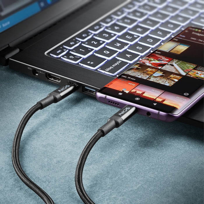 EAN 8435430625585 - NGS KNOT 100W-2 cable USB USB 2.0 2 m USB C Negro imagen 8