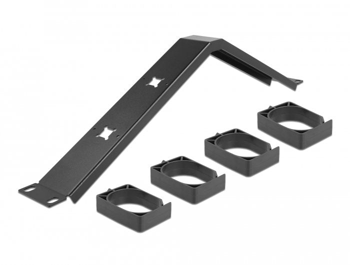 Delock 19? Cablemanagement Rangierpanel Mit 4 Bügeln Gewinkelt 1 He Schwarz