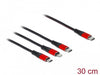 EAN 4043619867103 - DeLOCK 86710 cable USB USB 2.0 0,3 m USB C USB C/Micro-USB B/Lightning Negro, Rojo imagen 2