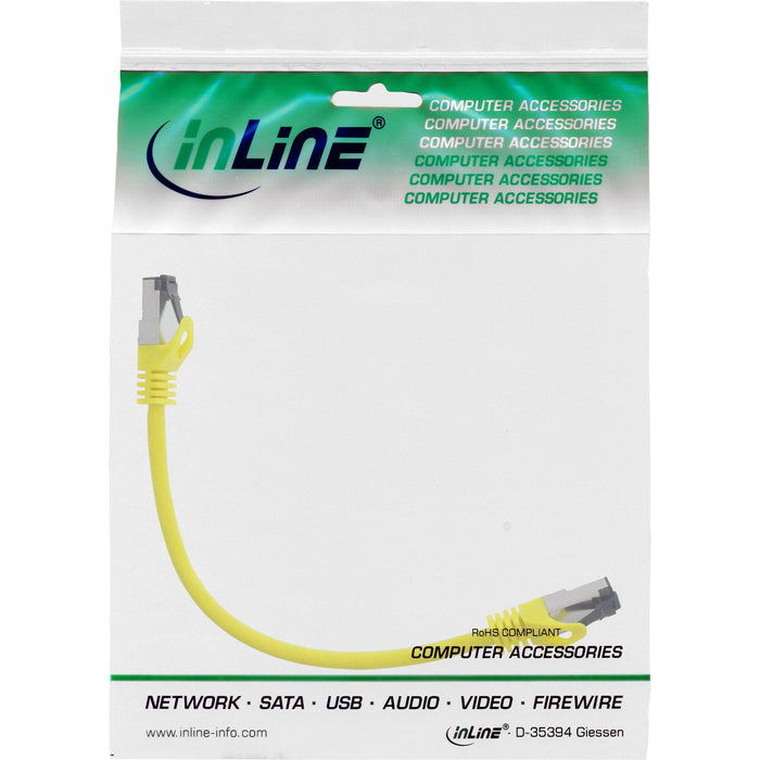Cable De Red Inline S/Ftp Pimf Cat.8.1 Libre De Halógenos 2000mhz Amarillo 0,3m