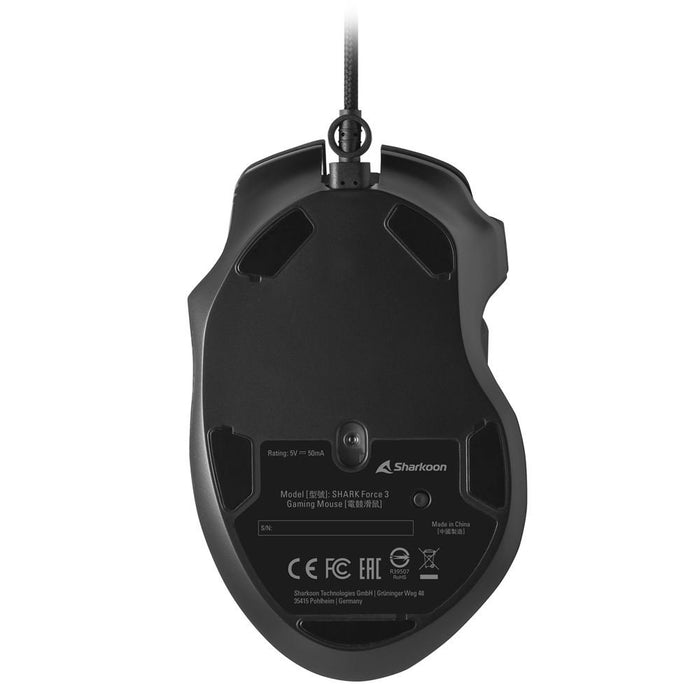 EAN 4044951040254 - Sharkoon SHARK Force 3 ratón Juego mano derecha USB tipo A Óptico 12800 DPI imagen 9