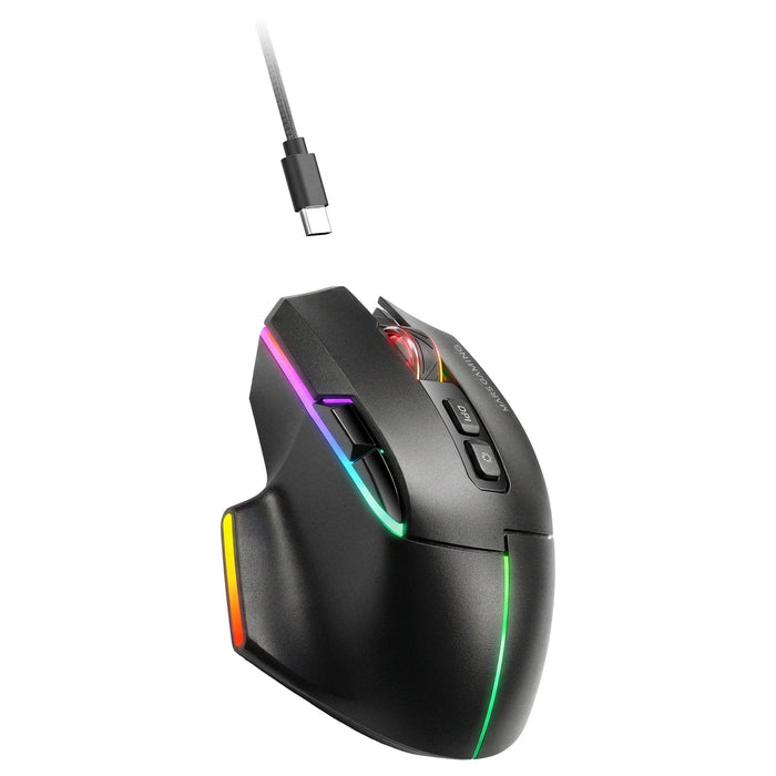 Mouse Mars Gaming Wireless Y Bluetooth Mmw-Vector Tri-Mode 2.4g Ghz Bt 5.4 Usb-C 7 Botones 12000 Dpi